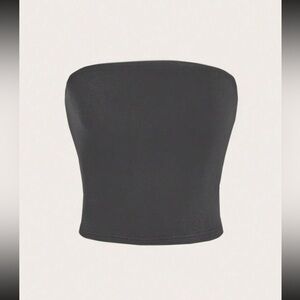 SHEIN Essnce dark grey cropped tube top new